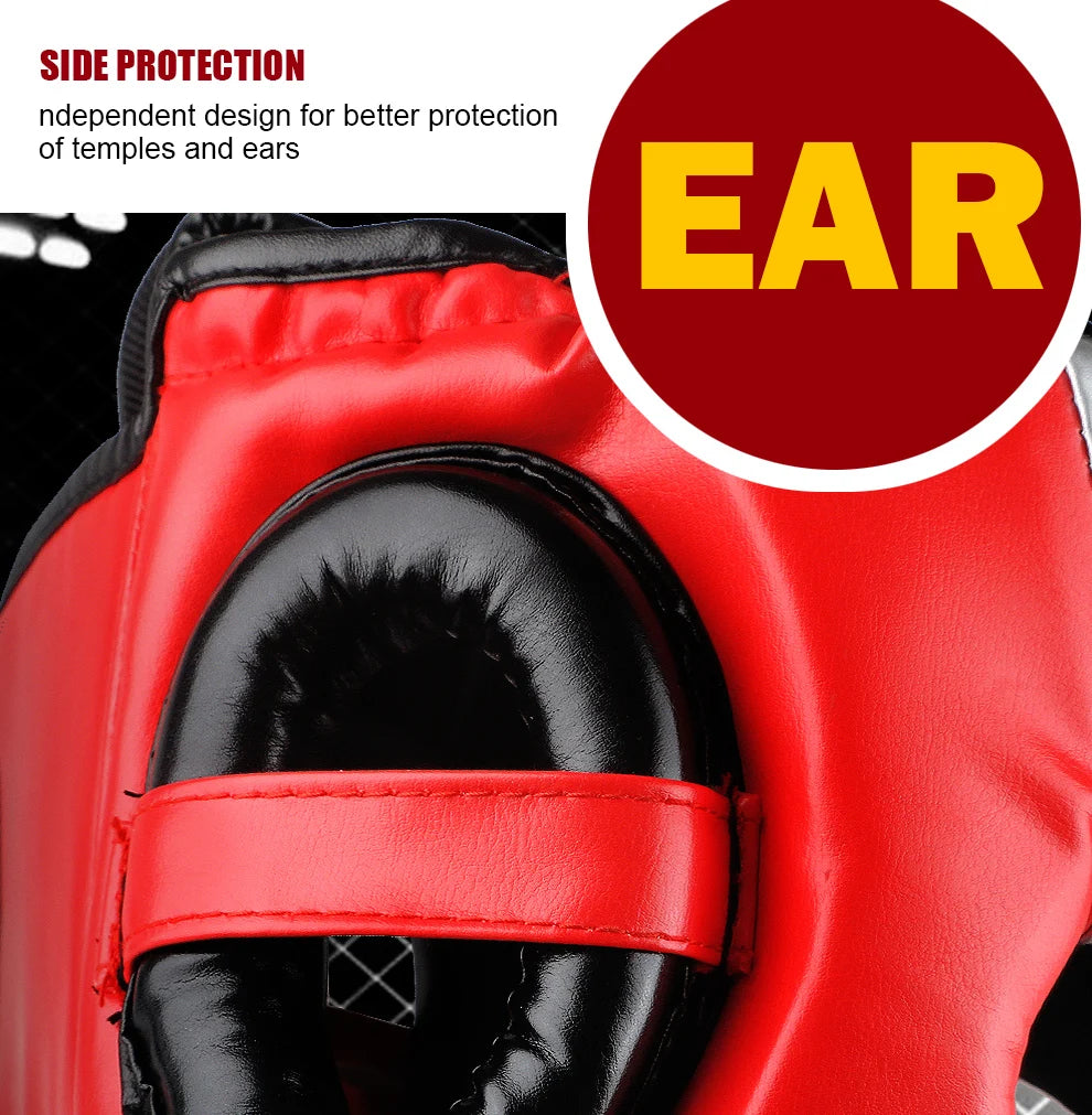 Grade PU leather Boxing Helmet head protectors adult Child Professional competition headgear MMA Muay thai kickboxing Head Guard