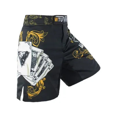 Yellow Poker MMA Shorts