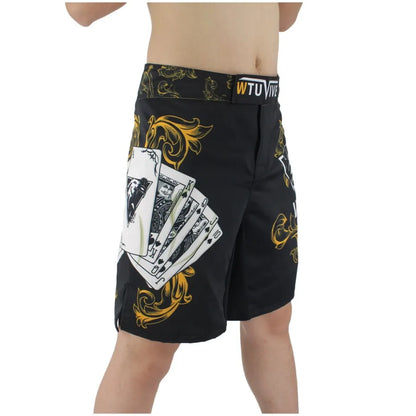 Yellow Poker MMA Shorts