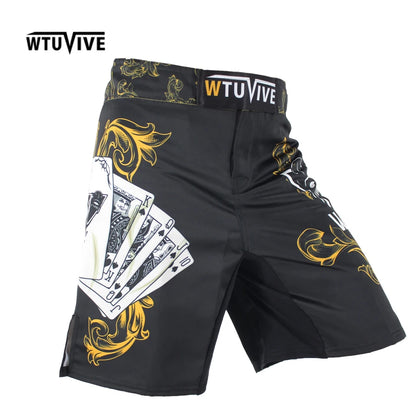 Yellow Poker MMA Shorts