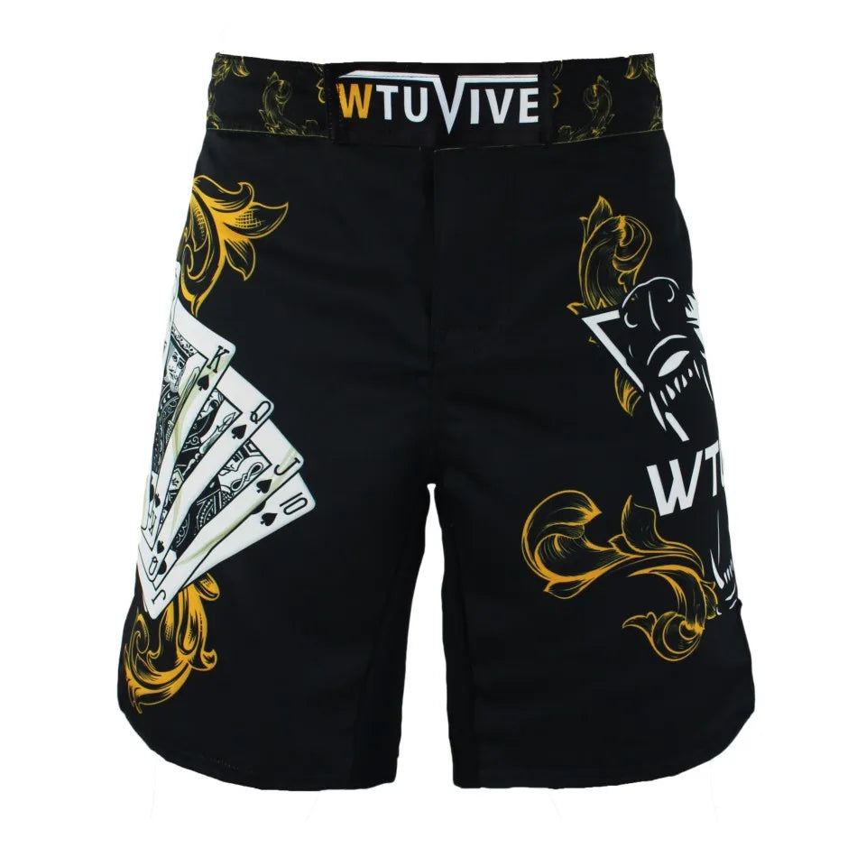 Yellow Poker MMA Shorts