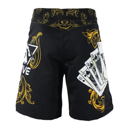 Yellow Poker MMA Shorts