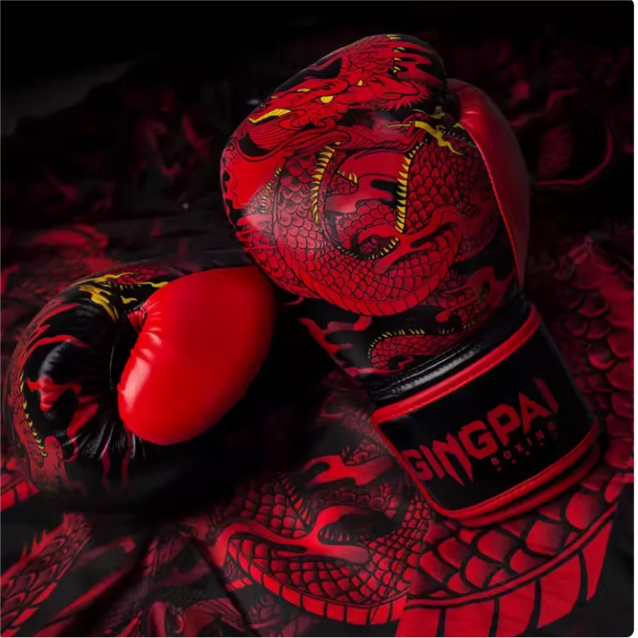 Dragon Boxing Gloves Professional Adult Sanda Muay Thai Fighting Gloves Men and Women Training Sandbag Free Fight MMA