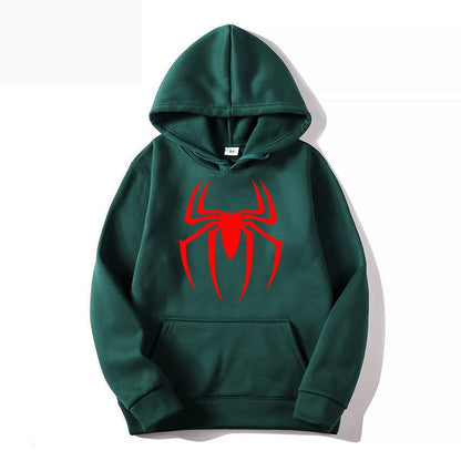 New spider sports printed hoodie pullover