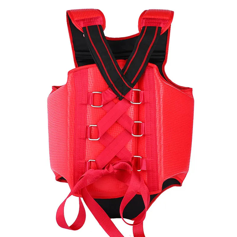 GINGPAI Body Protector Fight Gear Chest Guard Kickboxing Martial Arts Muay Thai MMA Rib Shield Armour,Solid Body Vest Protector