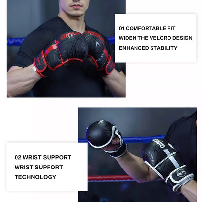 Professional MMA Boxing Gloves Half Finger Sandbag Karate Muay Thai Training Gloves Men Women Thickened Boxing Equipment