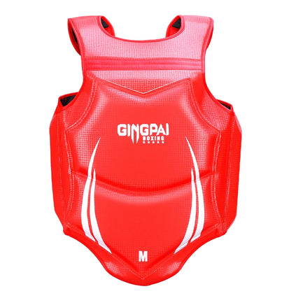 GINGPAI Body Protector Fight Gear Chest Guard Kickboxing Martial Arts Muay Thai MMA Rib Shield Armour,Solid Body Vest Protector