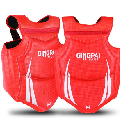 GINGPAI Body Protector Fight Gear Chest Guard Kickboxing Martial Arts Muay Thai MMA Rib Shield Armour,Solid Body Vest Protector