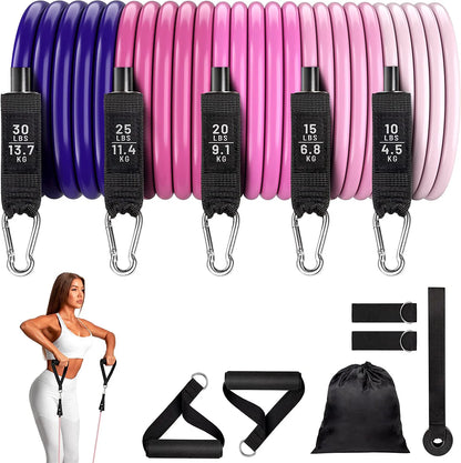 11-Pcs Duty Resistance Bands Set for Home Gym Yoga Training