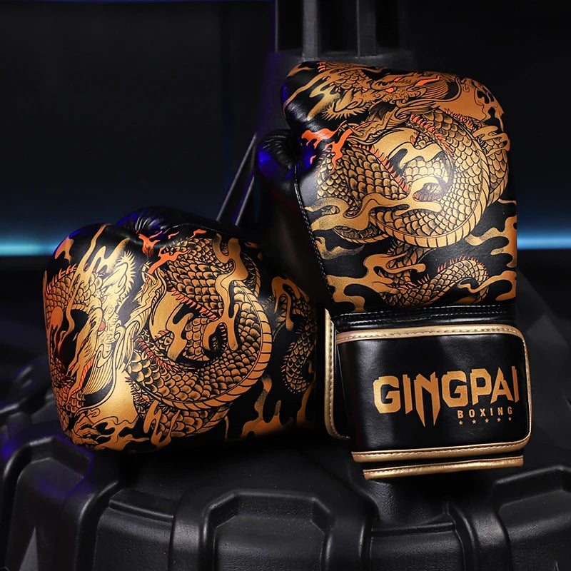 Dragon Boxing Gloves Professional Adult Sanda Muay Thai Fighting Gloves Men and Women Training Sandbag Free Fight MMA