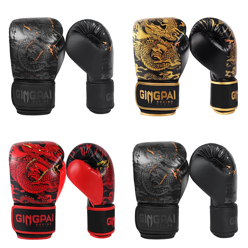 Dragon Boxing Gloves Professional Adult Sanda Muay Thai Fighting Gloves Men and Women Training Sandbag Free Fight MMA