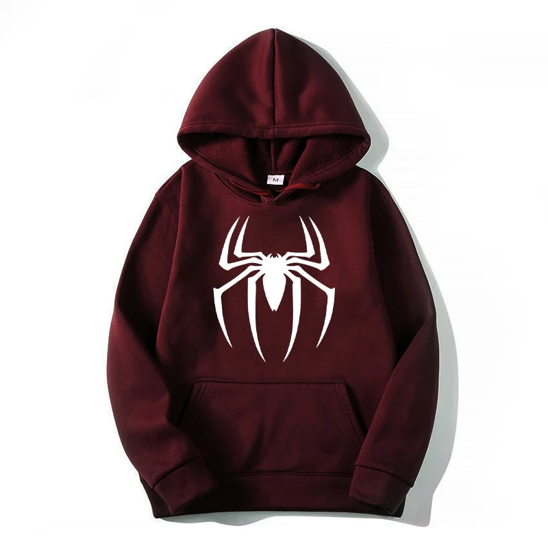 New spider sports printed hoodie pullover