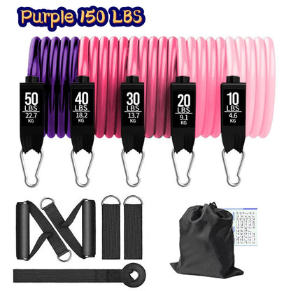 11-Pcs Duty Resistance Bands Set for Home Gym Yoga Training