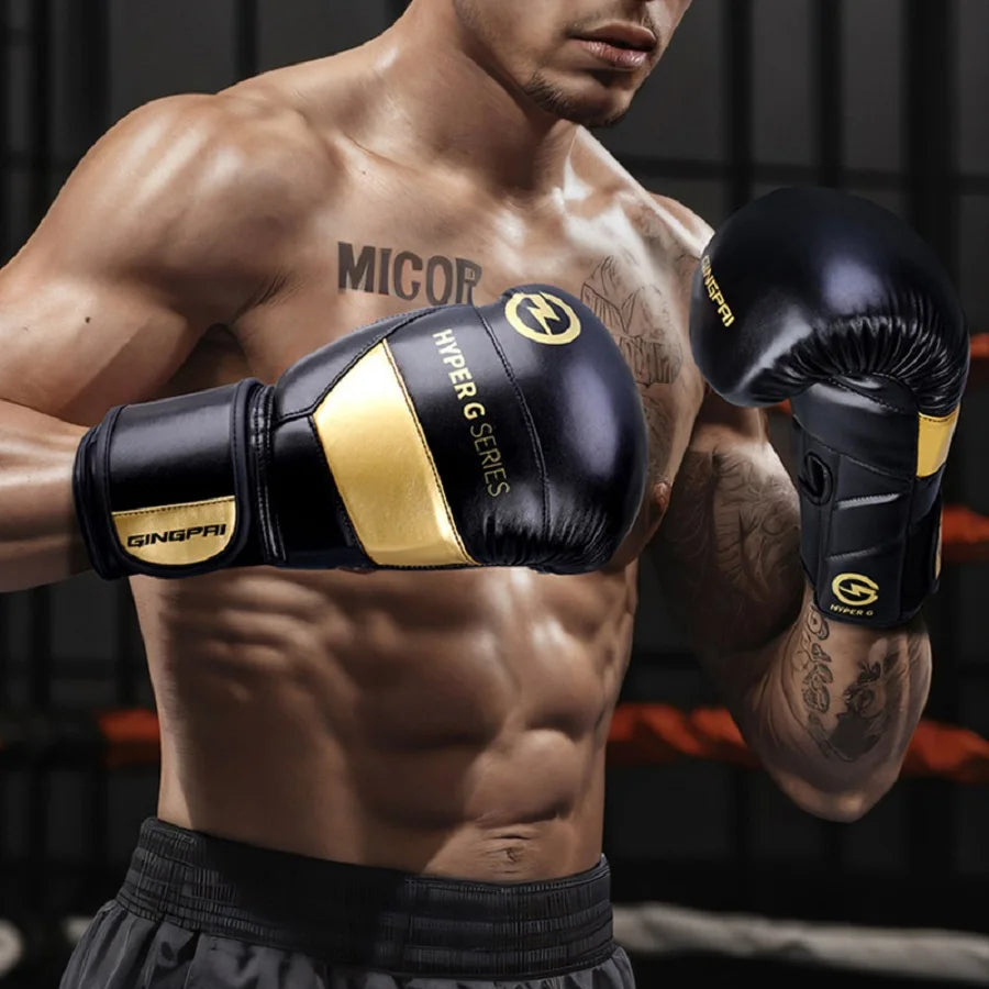 High Quality PU Leather Wear-Resistant And Breathable Boxing Gloves For Sanda Training, Thickened Protective Combat Gloves