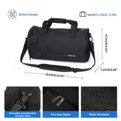 Likros Black Sports Gym Bag