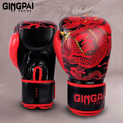 Dragon Boxing Gloves Professional Adult Sanda Muay Thai Fighting Gloves Men and Women Training Sandbag Free Fight MMA