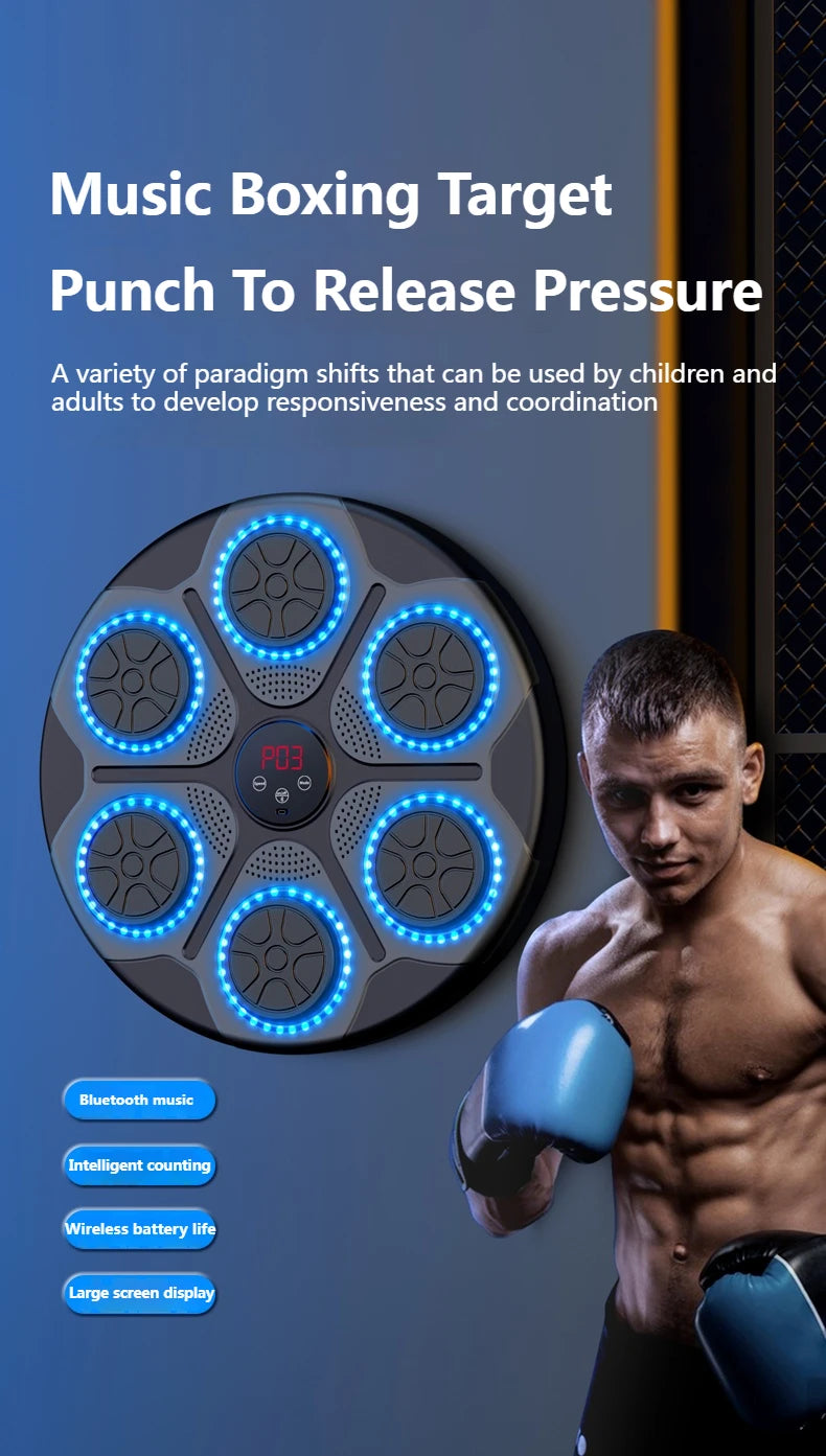 Music Boxing Machine Smart Bluetooth Wall Mounted For Home Training