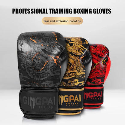 Dragon Boxing Gloves Professional Adult Sanda Muay Thai Fighting Gloves Men and Women Training Sandbag Free Fight MMA