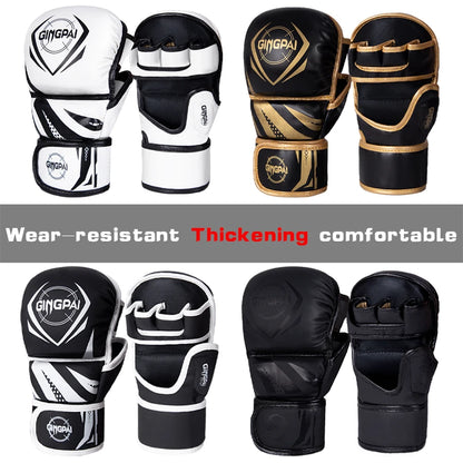 MMA Half-Finger Fighting Boxing Gloves Thickened Sanda Free Fighting Mixed Martial Arts Training Gloves