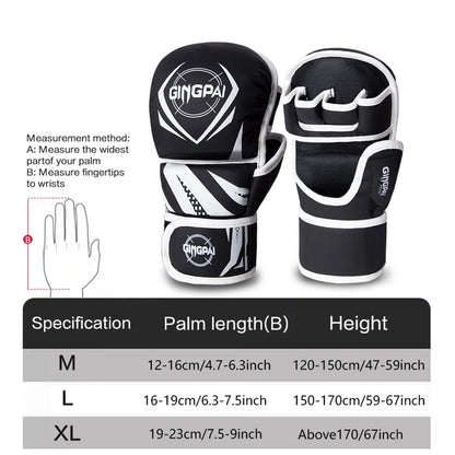 MMA Half-Finger Fighting Boxing Gloves Thickened Sanda Free Fighting Mixed Martial Arts Training Gloves